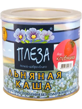 Каша льняная "Плеза" 400 г. Клубника
