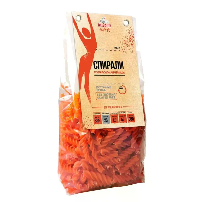 Спиральки из красной чечевицы "Pasta La Bella for FIT", 300 гр 1