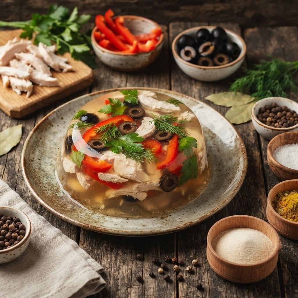 Заливное из индейки на агар-агаре