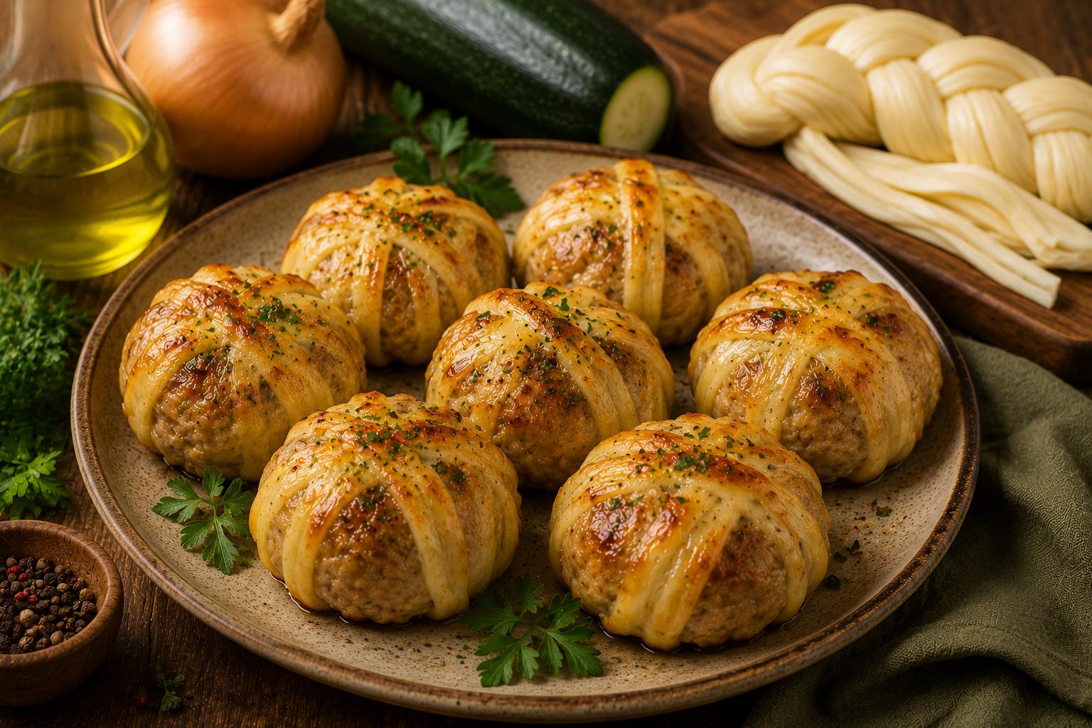 Мясные биточки с сыром сулунгуни