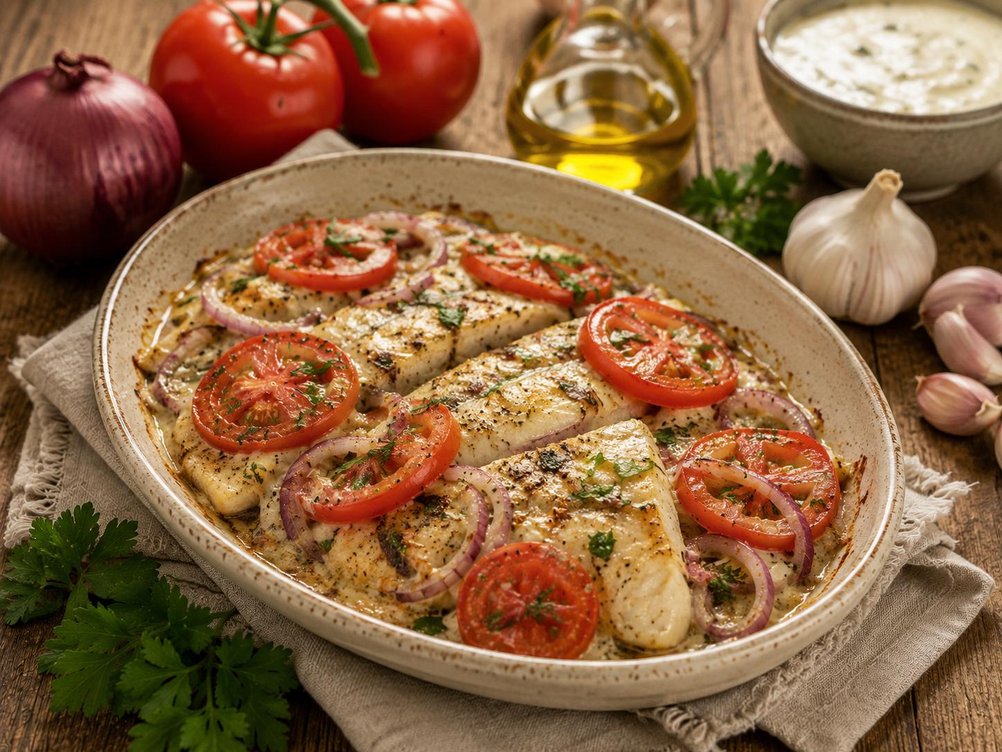 Тилапия с овощами