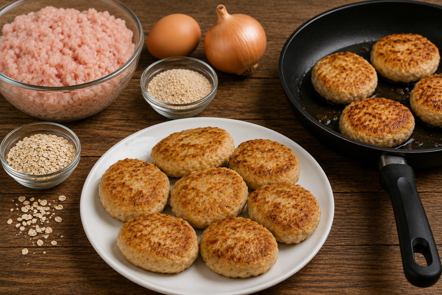 Куриные котлеты с овсяными отрубями