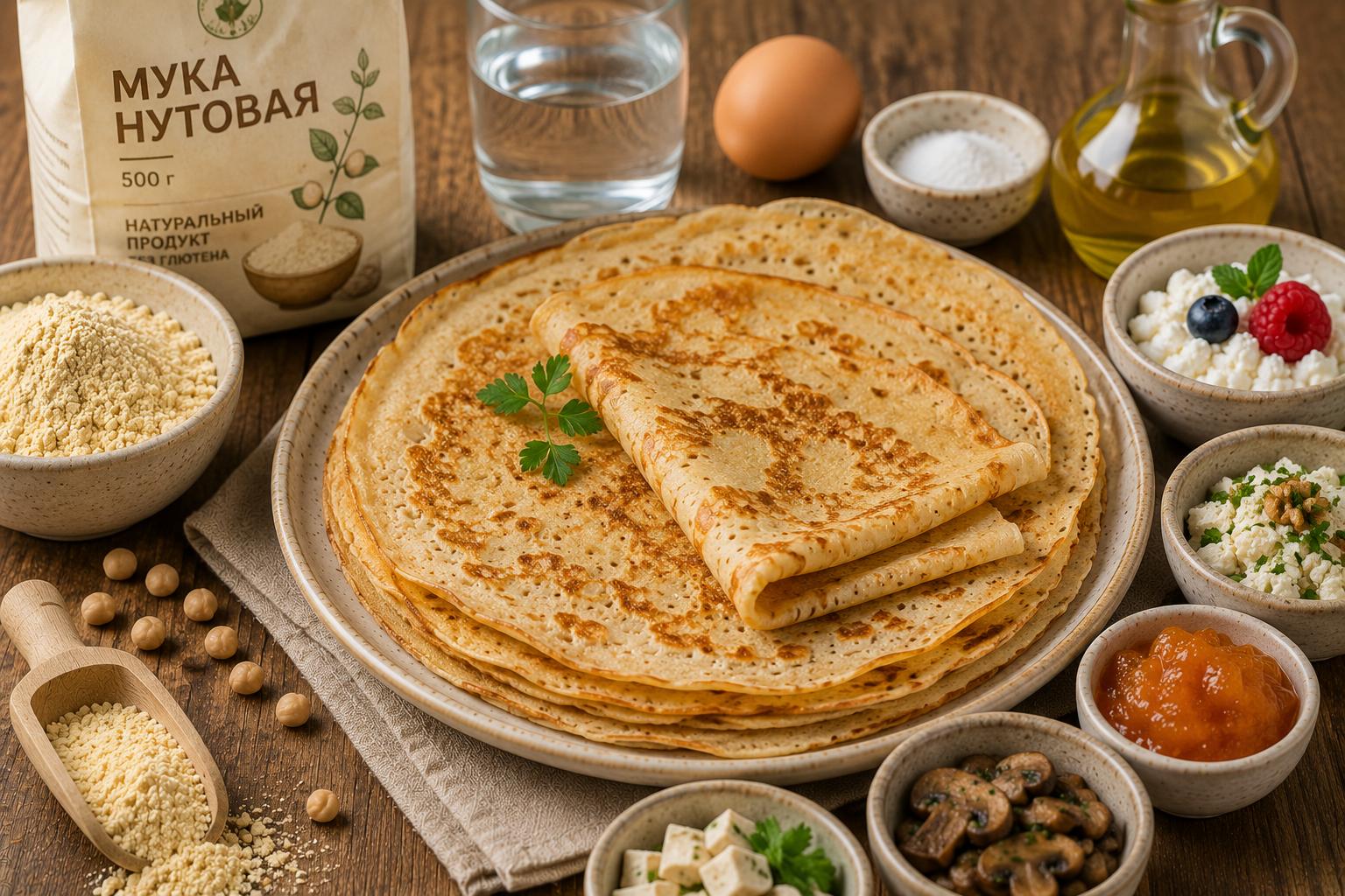 Тонкие блины из нутовой муки