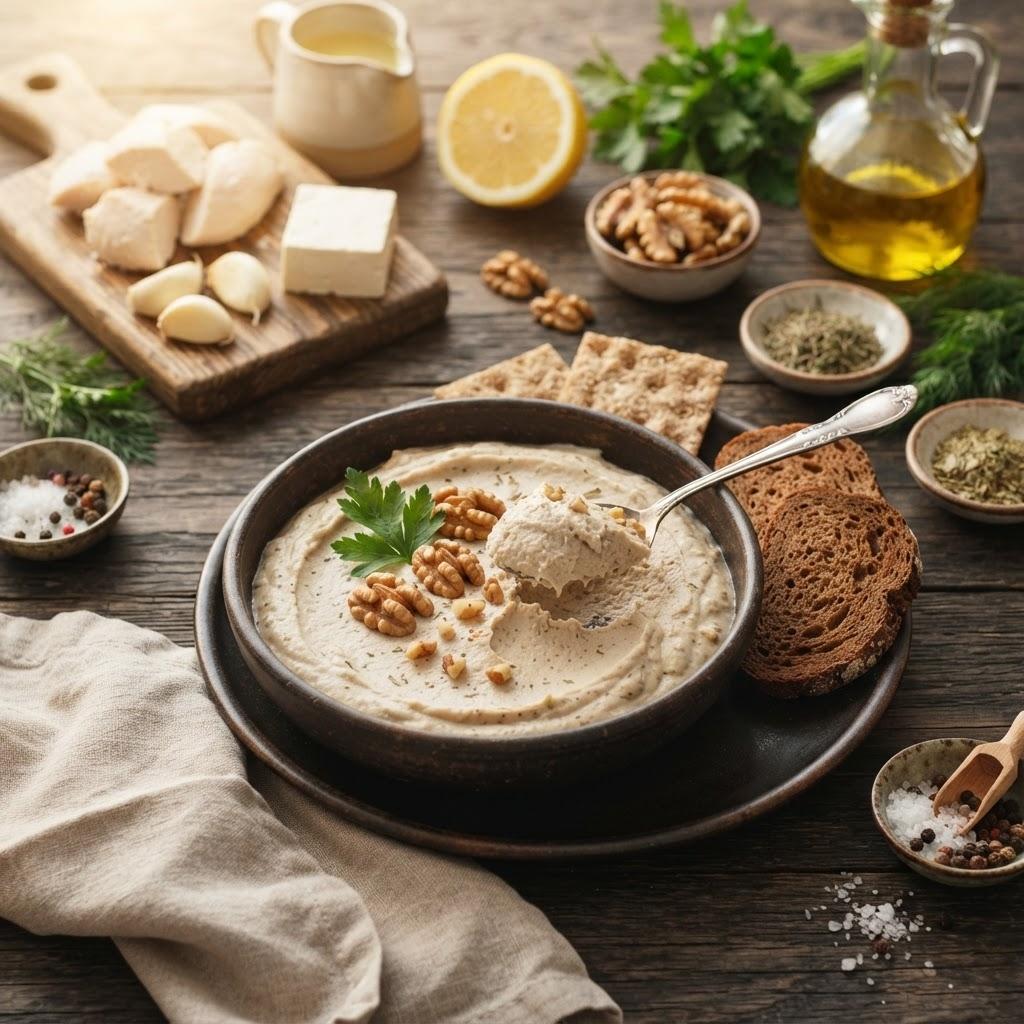 Паштет из куриного филе с тофу и орехами