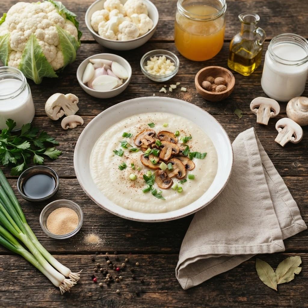Крем-суп из цветной капусты с шампиньонами