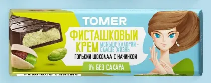 Томер Батончик из шоколада с начинкой "Фисташковый крем", 55гр