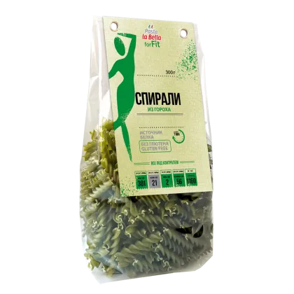 Спиральки из зеленого гороха "Pasta La Bella for FIT", 300 гр