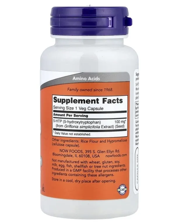 NOW 5-HTP 100 мг, 60 капсул 2