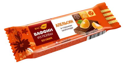 Ваффин в шоколаде без сахара "Апельсин"