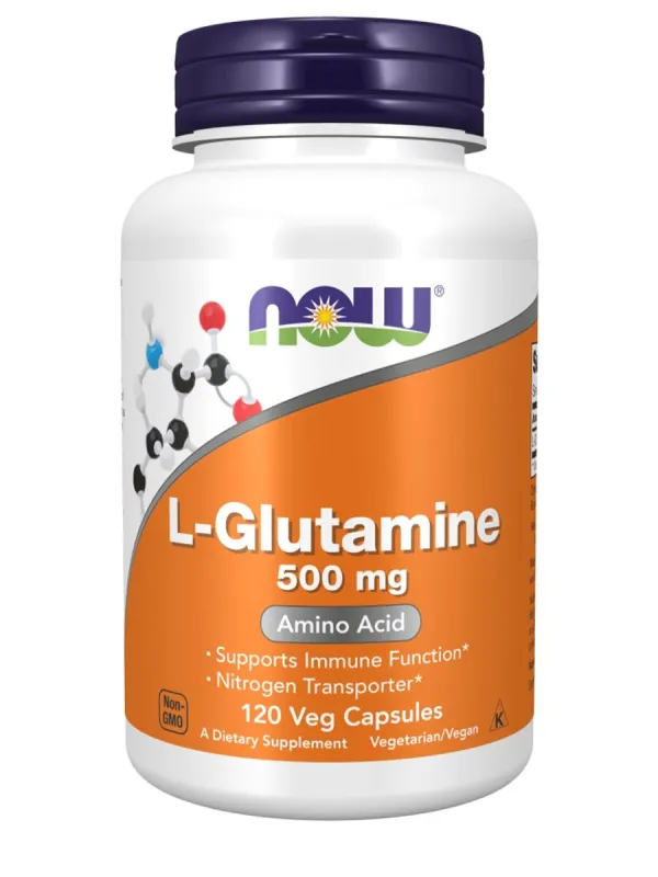 NOW L-GLUTAMINE (L-глютамин) 500мг, 120 капсул