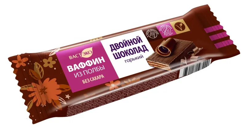Ваффин в шоколаде без сахара "Двойной шоколад" 1