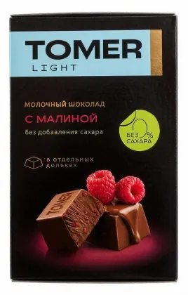Томер Шоколад молочный с малиной, 90 гр