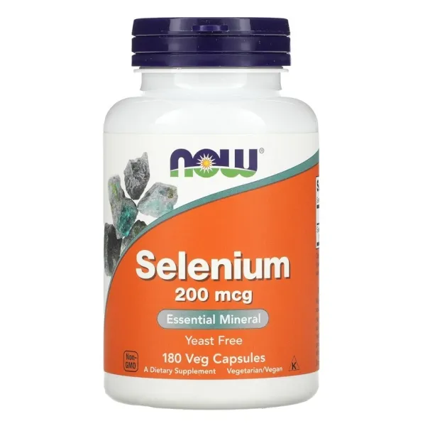 NOW Selenium (Селен) 200 мг, 180 капсул